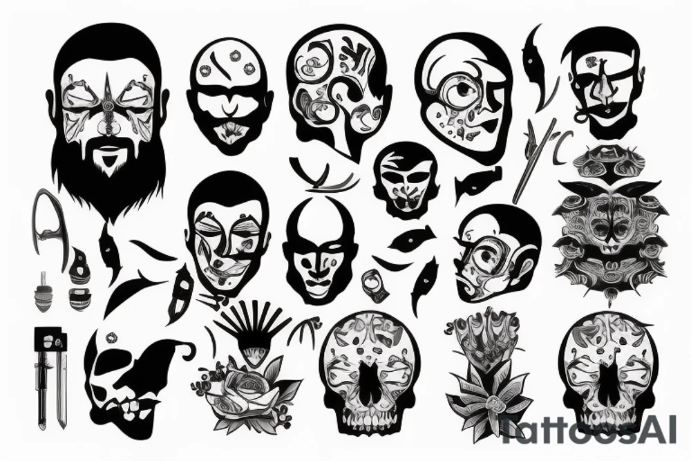 Person who cuts his own head of tattoo idea