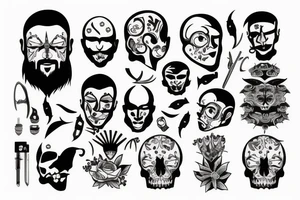 Person who cuts his own head of tattoo idea