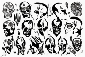 Person who cuts his own head of tattoo idea