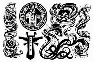 Burning church tattoo idea