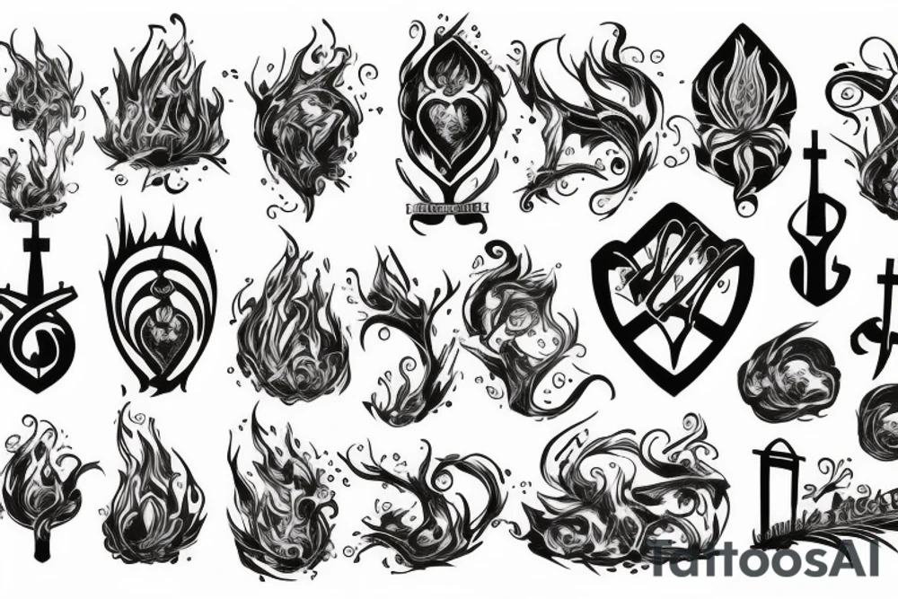 Burning church tattoo idea