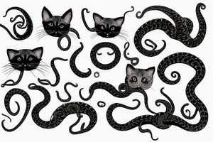 Siamese cat with tentacles tattoo idea