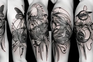 mosquitoes, planets, DNA and plants tattoo idea