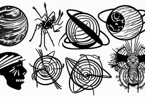 mosquitoes, planets, DNA and plants tattoo idea