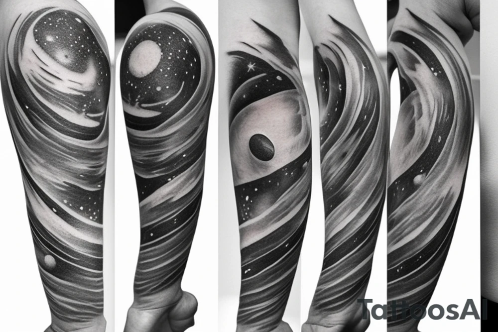 Small tattoo related to space, universe, astronomy tattoo idea