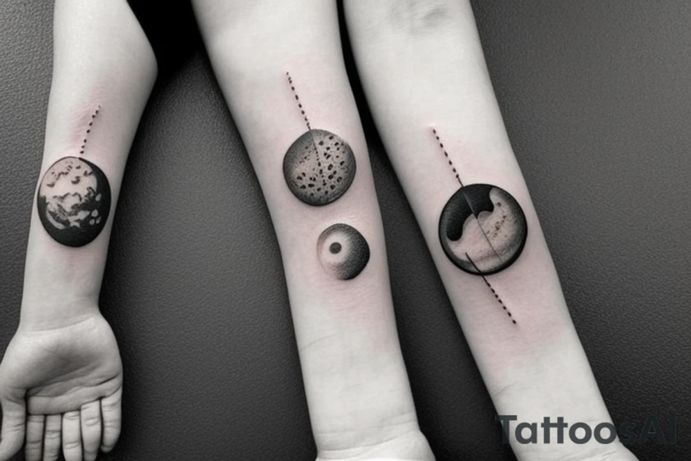 Small tattoo related to space, universe, astronomy tattoo idea