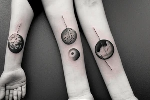 Small tattoo related to space, universe, astronomy tattoo idea