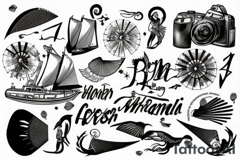 Windjammer auf hoher See und Sturm tattoo idea