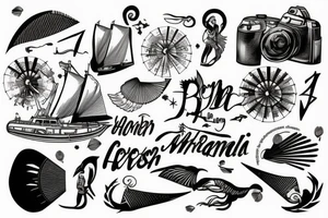 Windjammer auf hoher See und Sturm tattoo idea