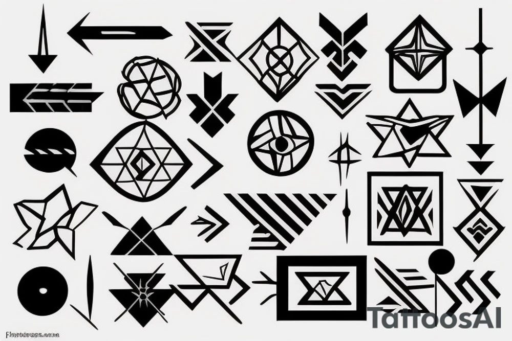 Five parallel arrows tattoo idea