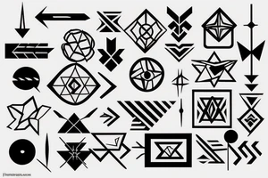 Five parallel arrows tattoo idea