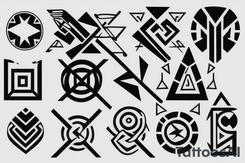 Five parallel arrows tattoo idea