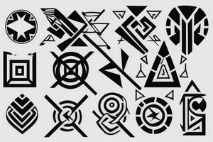 Five parallel arrows tattoo idea