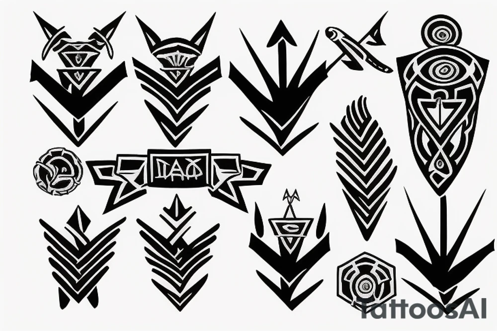 Five parallel arrows tattoo idea