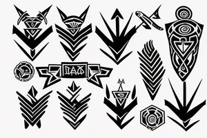 Five parallel arrows tattoo idea