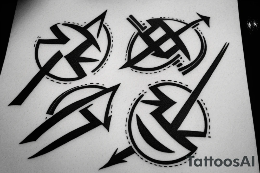 Five parallel arrows tattoo idea