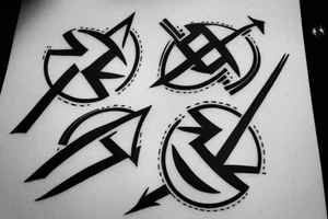 Five parallel arrows tattoo idea