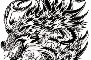 Okami wolf as a chinese dragon tattoo idea