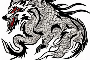 Okami wolf as a chinese dragon tattoo idea