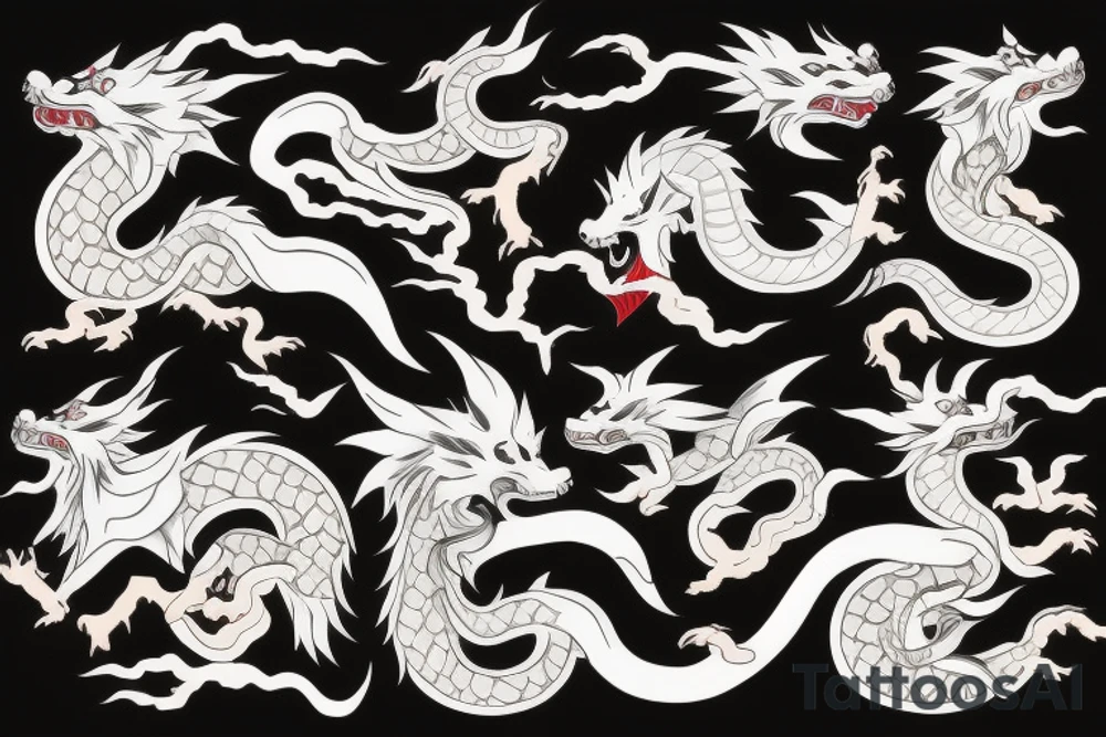 Okami wolf as a chinese dragon tattoo idea