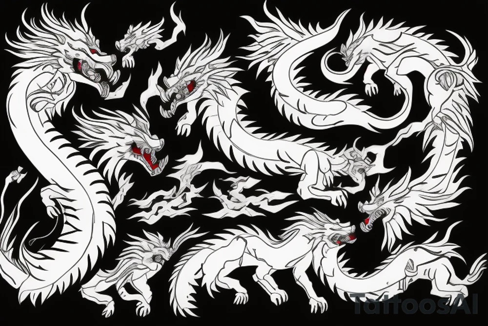 Okami wolf as a chinese dragon tattoo idea