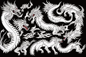 Okami wolf as a chinese dragon tattoo idea