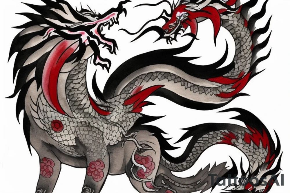 Okami wolf as a chinese dragon tattoo idea