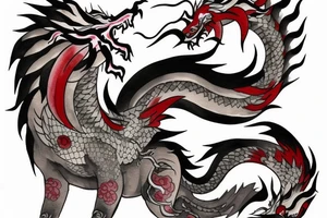 Okami wolf as a chinese dragon tattoo idea