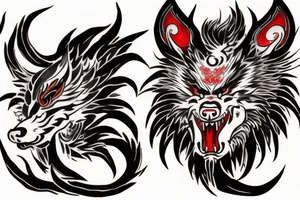 Okami wolf as a chinese dragon tattoo idea