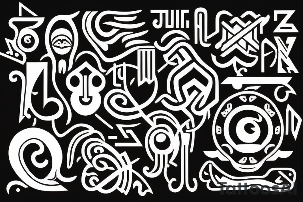 glyphs and maya signs tattoo idea
