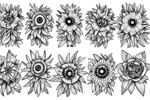 Daisy flower with dog ears tattoo idea