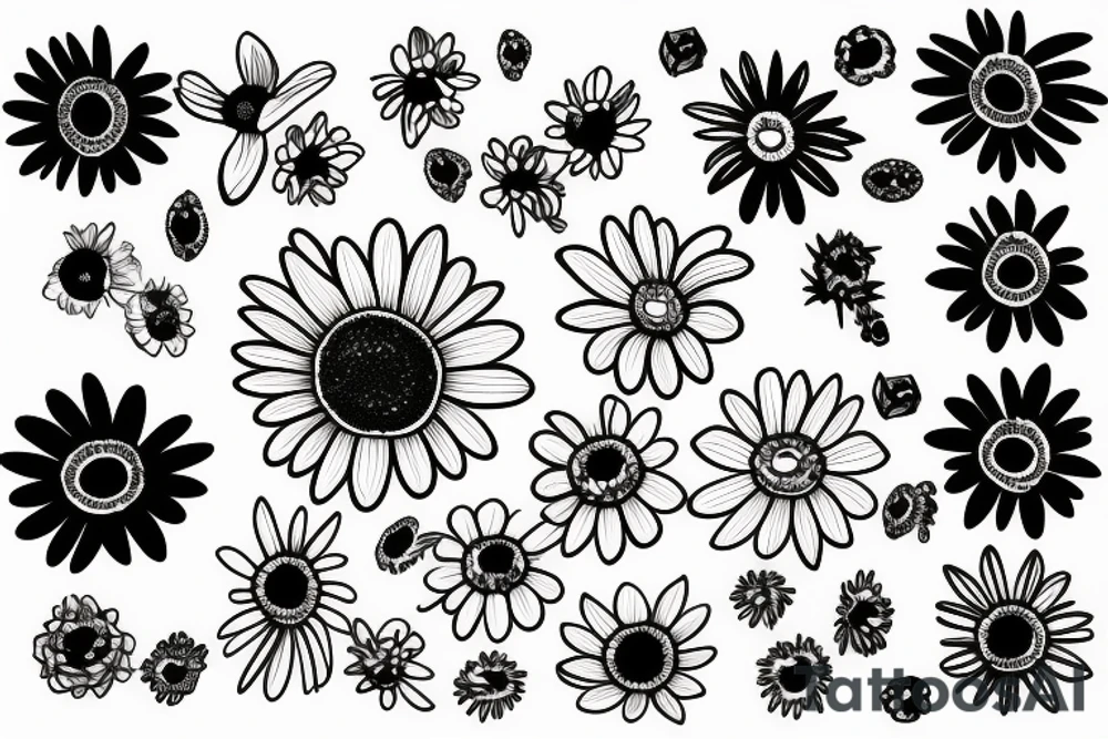 Daisy flower tattoo idea
