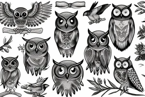 owl bird tattoo idea