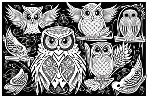 owl bird tattoo idea