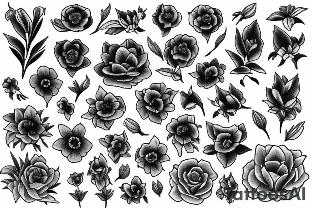 nightshade flowers tattoo idea