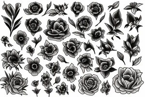 nightshade flowers tattoo idea