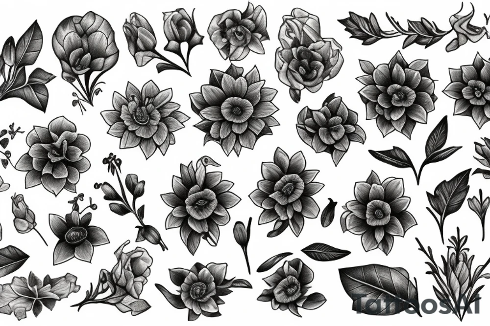 nightshade flowers tattoo idea