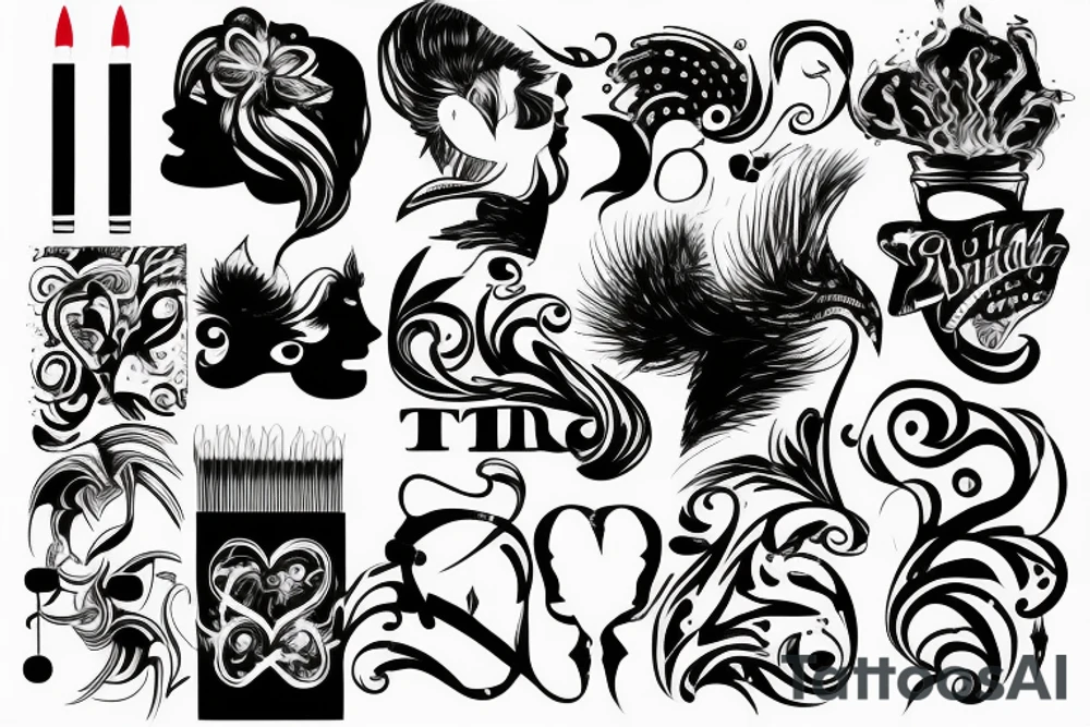 Lighting a cigarette tattoo idea