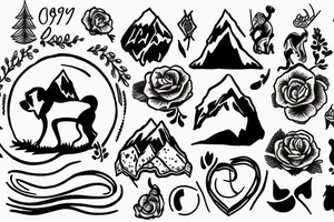 Simple wish seize mountain dog tattoo idea