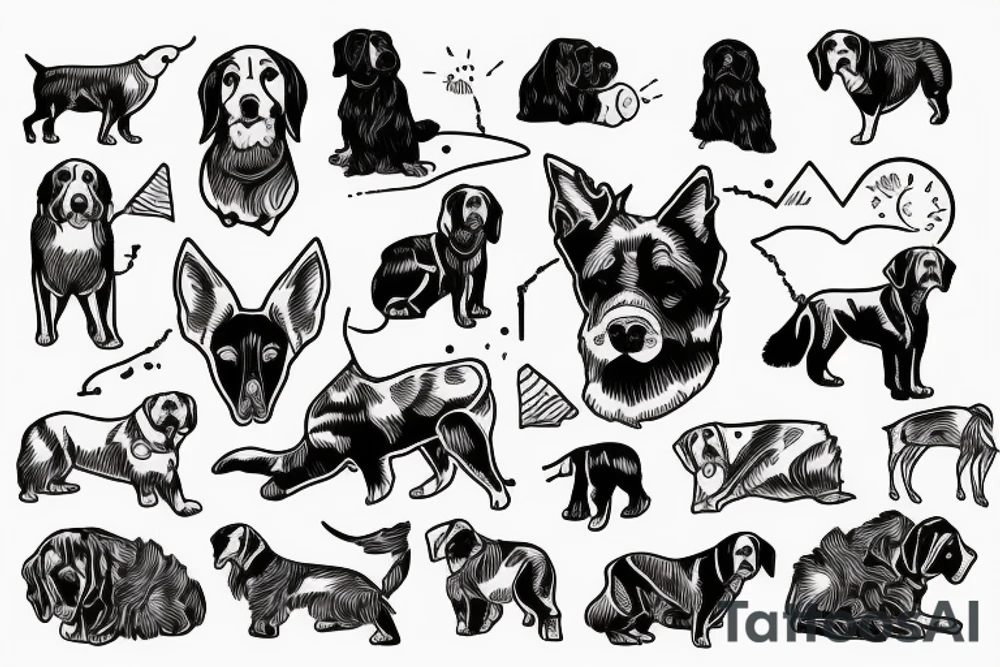 Simple wish seize mountain dog tattoo idea