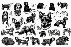 Simple wish seize mountain dog tattoo idea