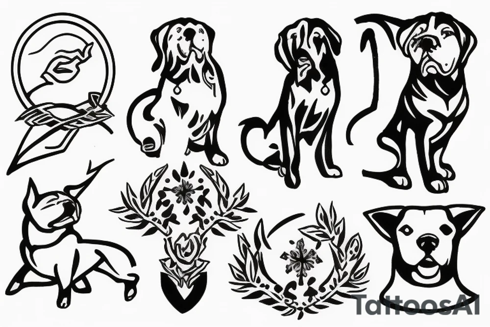 Simple wish seize mountain dog tattoo idea