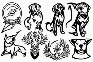 Simple wish seize mountain dog tattoo idea