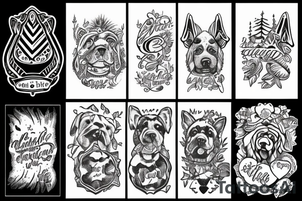 Simple wish seize mountain dog tattoo idea