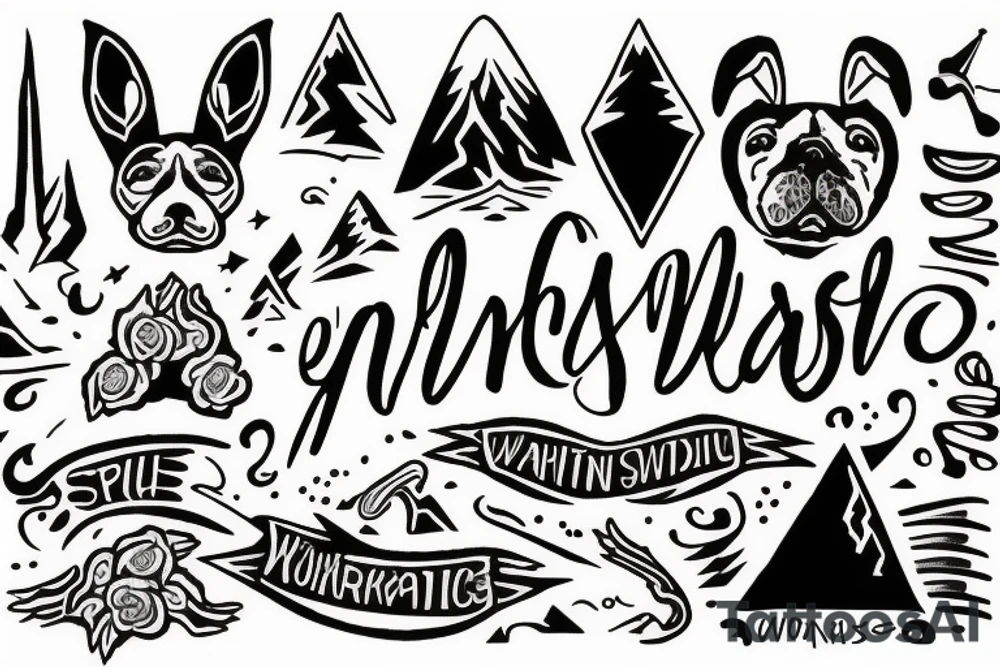 Simple wish seize mountain dog tattoo idea