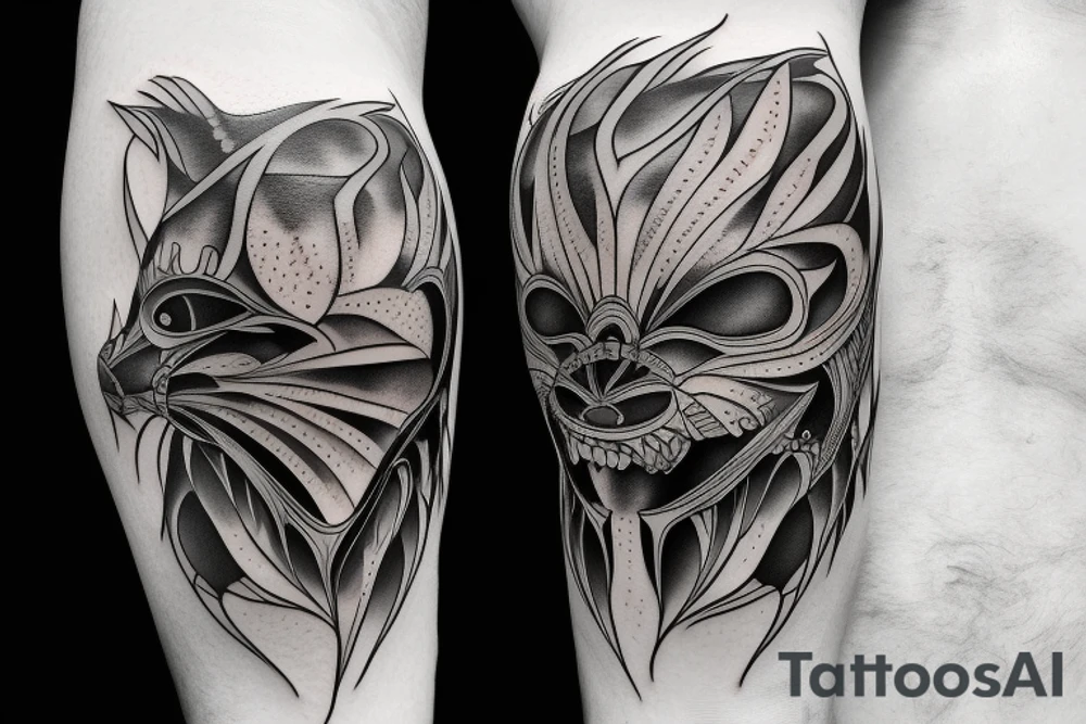 Simple wish seize mountain dog tattoo idea