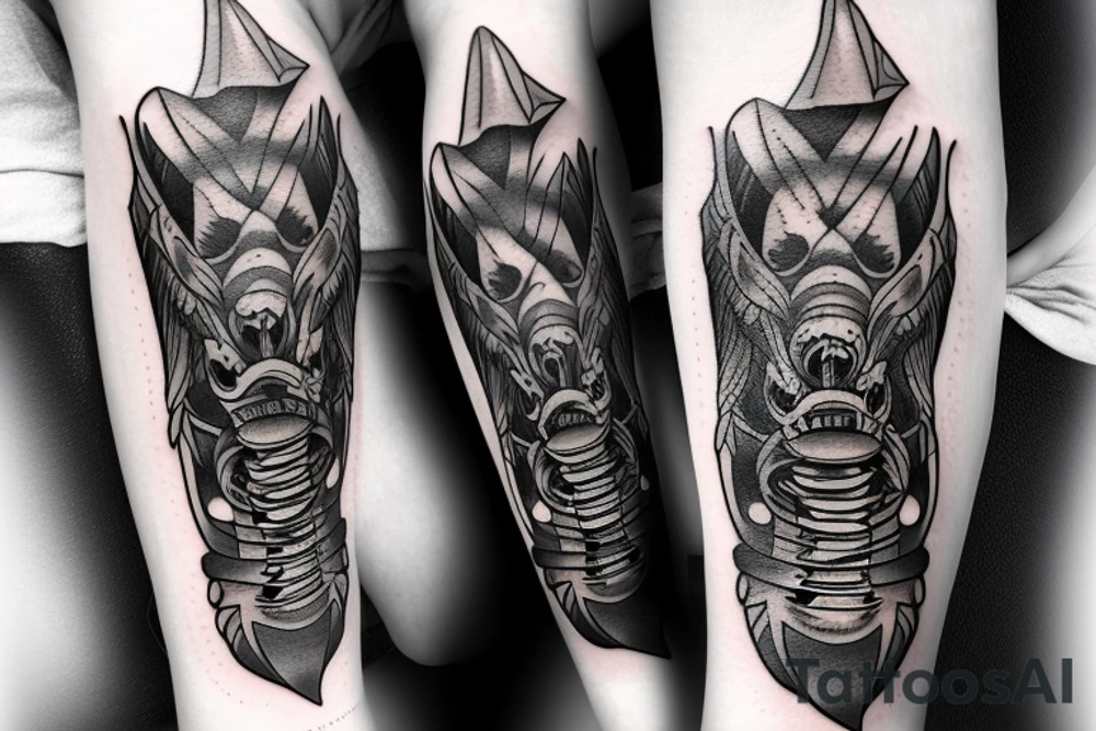 Simple wish seize mountain dog tattoo idea