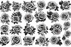 Female symbol surrounded by snakes and roses tattoo idea