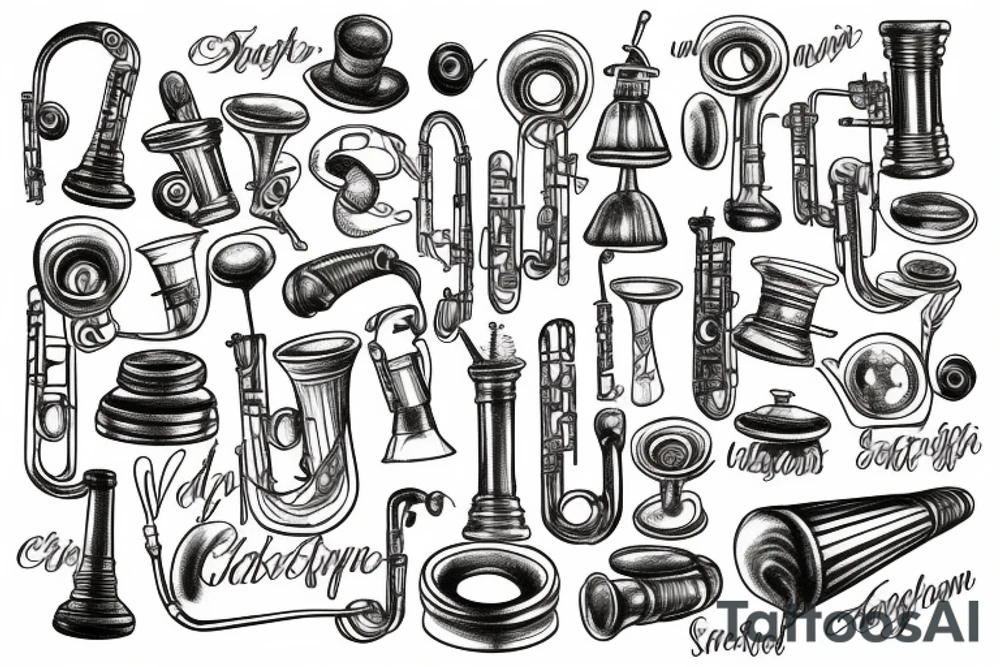 old vintage saxphone tattoo idea