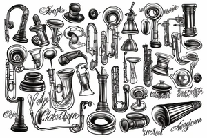 old vintage saxphone tattoo idea